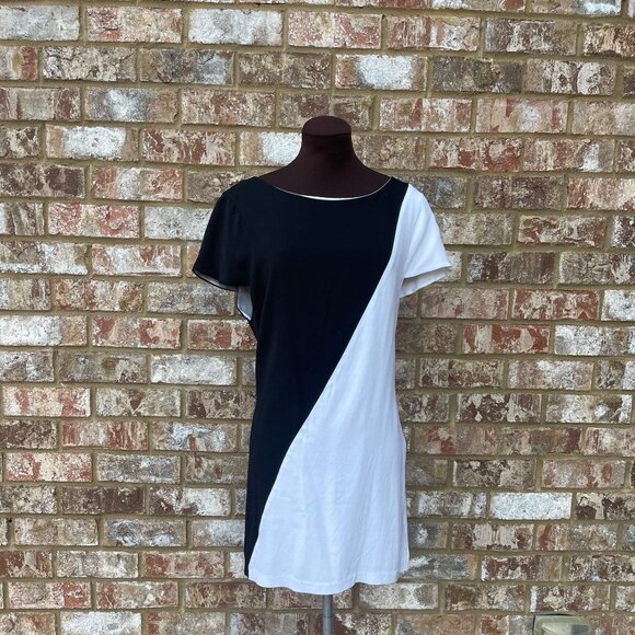 Alice + Olivia Serena Color Block Black and White Dress Size Large - Picture 1 of 5
